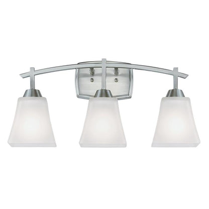Midori Three-Light Indoor Wall Fixture: Brushed Nickel Finish with Frosted Glass