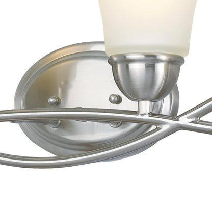 Dunmore Four-Light Indoor Wall Fixture: Brushed Nickel Finish with Frosted Glass