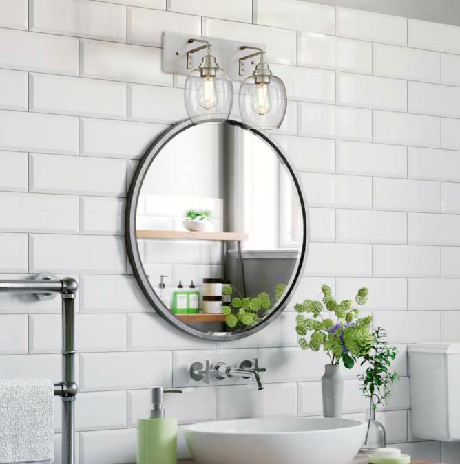 Eldon Two-Light Indoor Wall Fixture: Brushed Aluminum Finish with Clear Glass