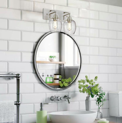 Eldon Two-Light Indoor Wall Fixture: Brushed Aluminum Finish with Clear Glass