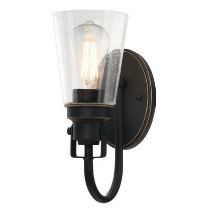Ashton One-Light Indoor Wall Fixture: Oil Rubbed Bronze Finish with Highlights