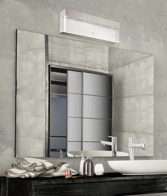 Cava II One-Light, 20-Watt LED Indoor Wall Fixture: Brushed Nickel Finish with Bubble Glass