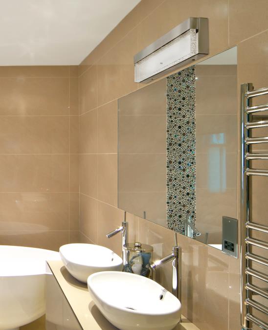 Cava II One-Light, 25-Watt LED Indoor Wall Fixture: Brushed Nickel Finish with Bubble Glass