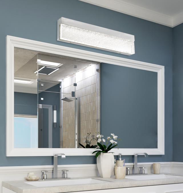 Cava II One-Light, 25-Watt LED Indoor Wall Fixture: Brushed Nickel Finish with Bubble Glass