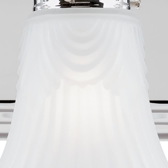 Three-Light Indoor Wall Fixture: Chrome Finish with Frosted Pleated Glass