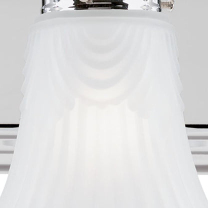 Three-Light Indoor Wall Fixture: Chrome Finish with Frosted Pleated Glass