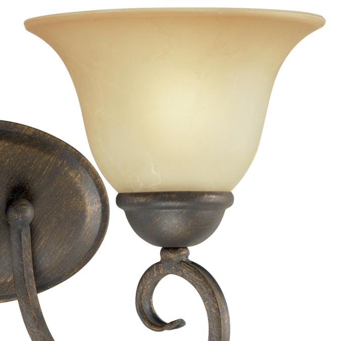 Two-Light Indoor Wall Fixture: Ebony Bronze Finish with Aged Alabaster Glass