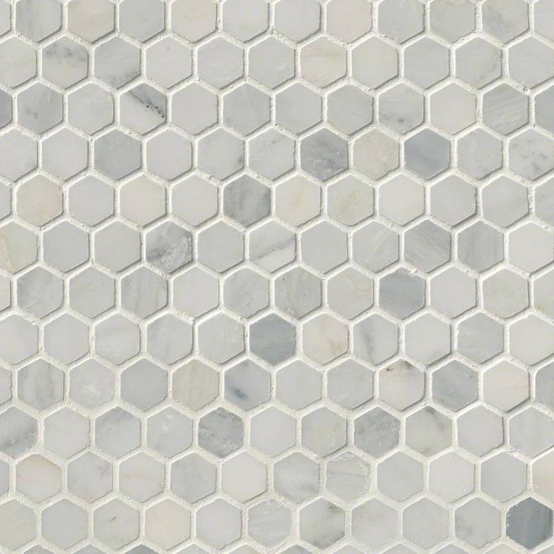 Arabescato Carrara 2" Hexagon Mosaic Tile