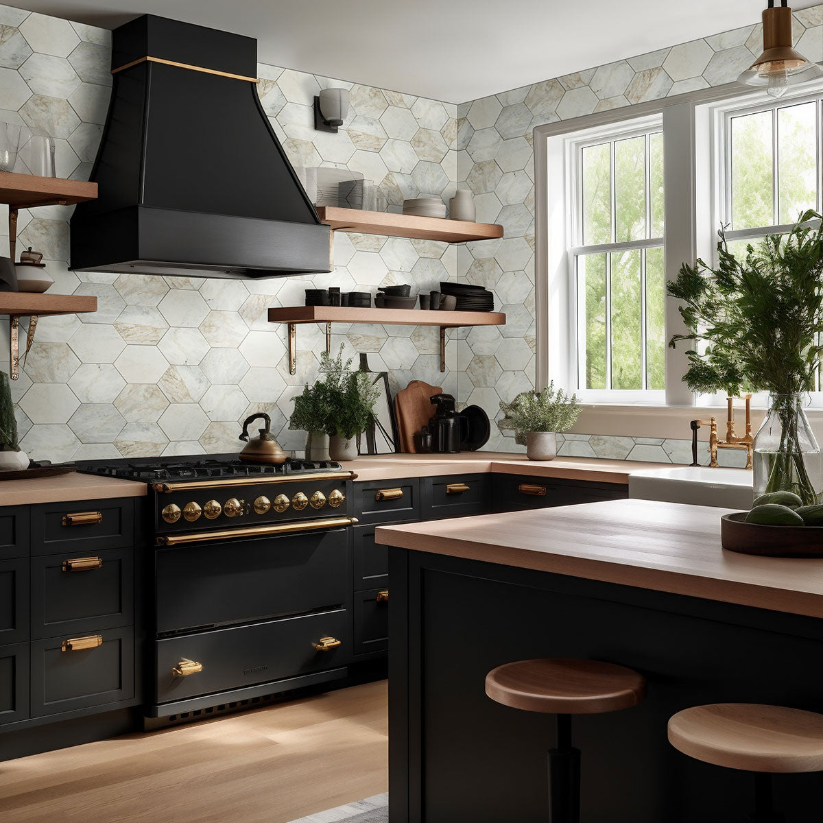 Arabescato Venato White 8" Hexagon Honed