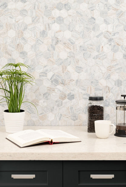 Capri Blue 2 Hexagon Mosaic Tile