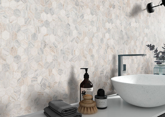 Capri Blue 2 Hexagon Mosaic Tile