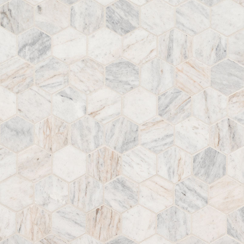 Capri Blue 2 Hexagon Mosaic Tile