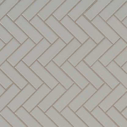 Gray Glossy Herringbone Tile