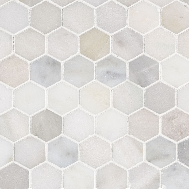 Greecian White Hexagon Tile 2"