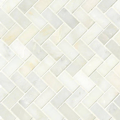 Greecian White Herringbone