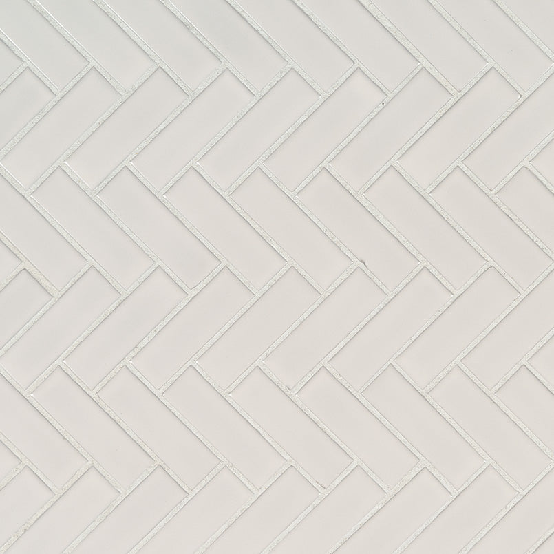White Herringbone Mosaic Tile
