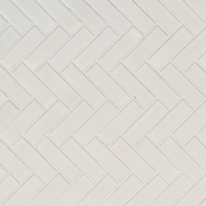 White Herringbone Mosaic Tile